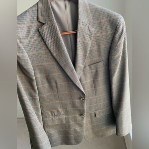 Vintage Club Room mens blazer coat olive  plaid.